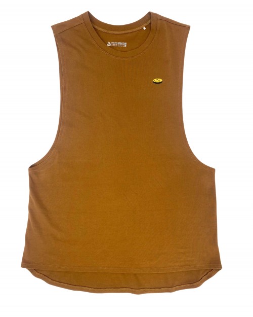 Crew Neck Easy Fit Muscle Tee - Brown [4719]