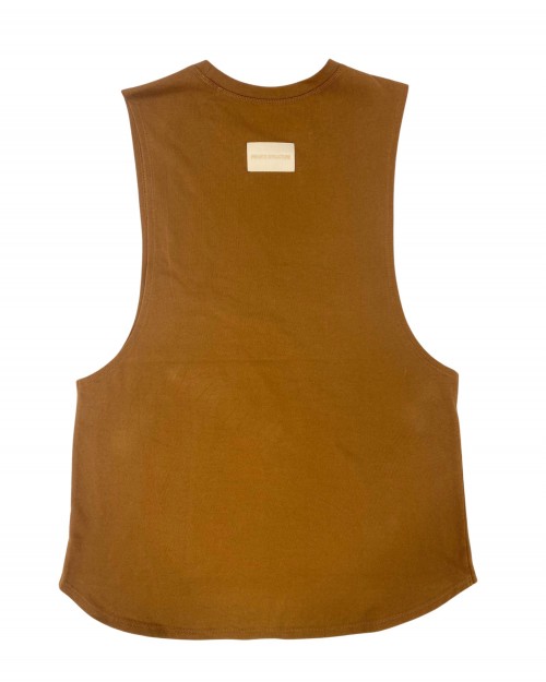 Crew Neck Easy Fit Muscle Tee - Brown [4719]