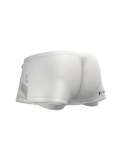 Load My Mouth High Split Boxer (with Jockstrap) - White [4413]