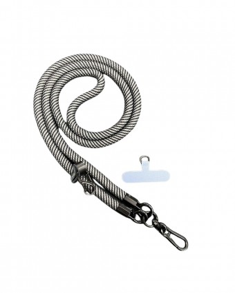 Shoulder Phone Strap - Silver Stripes - [4597]