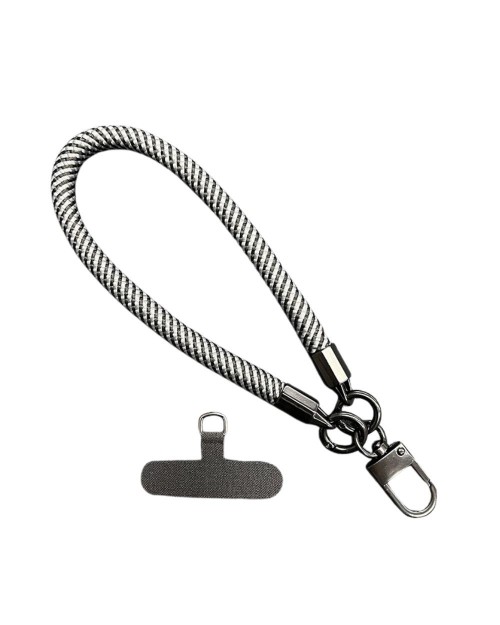 Wrist Phone Strap - Black Grey Stripes - [4599]