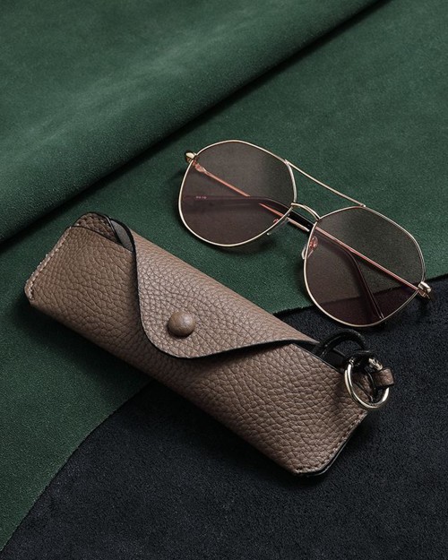 PU leather Sunglasses Case - Khaki [4601]