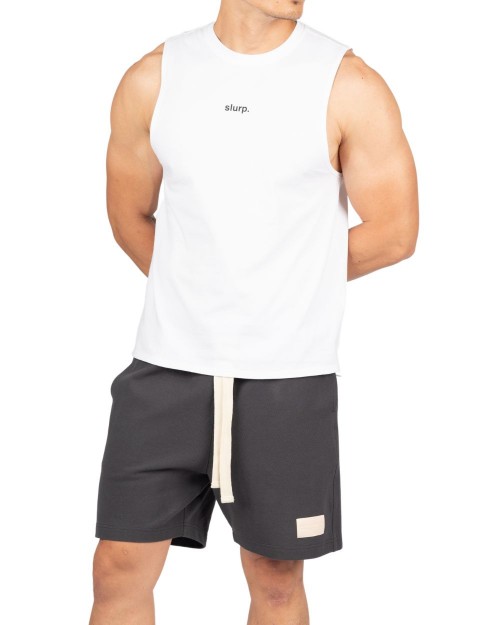 Crew Neck Easy Fit Muscles Tee - White [4717]