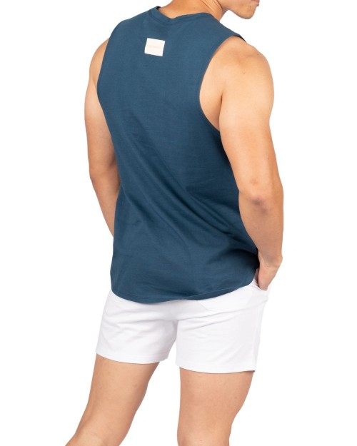 Crew Neck Easy fit Muscle Tee - Blue [4718]