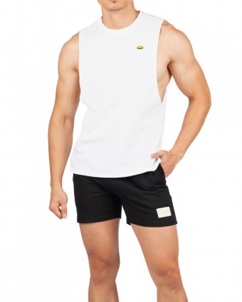 Crew Neck Easy Fit Muscle Tee – White [4719]