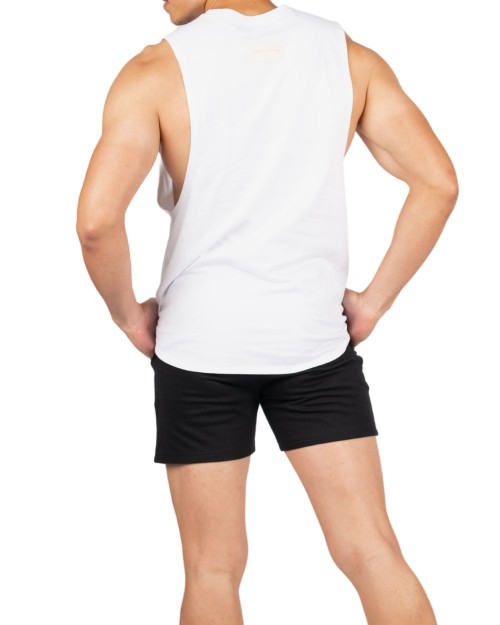 Crew Neck Easy Fit Muscle Tee – White [4719]