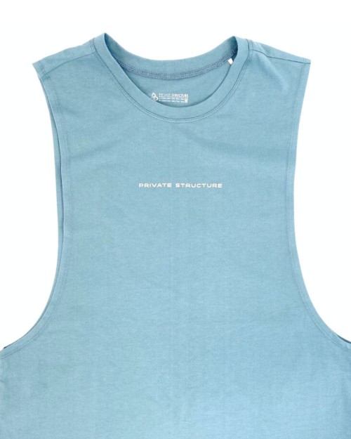 Crew Neck Easy Fit Muscle Tee - Frosty Blue [4720]