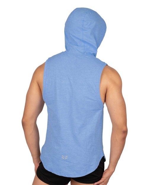 Hoody Muscle Vest - Aqua Blue [4607]