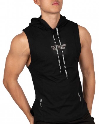 Hoody Muscle Vest - Black [4607]