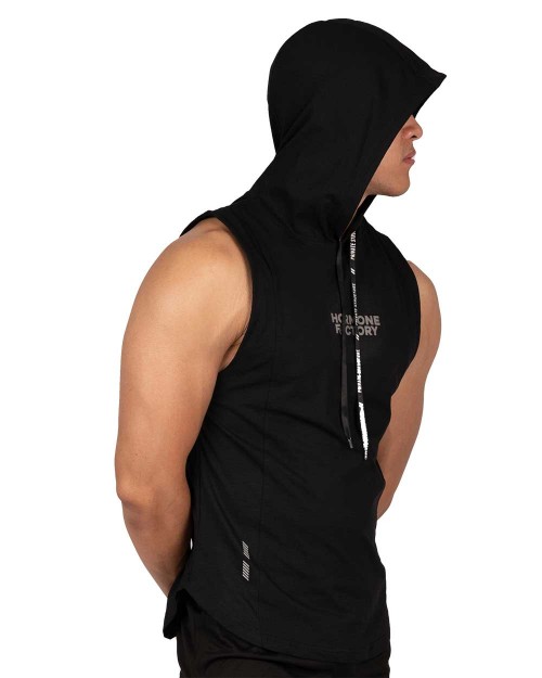 Hoody Muscle Vest - Black [4607]