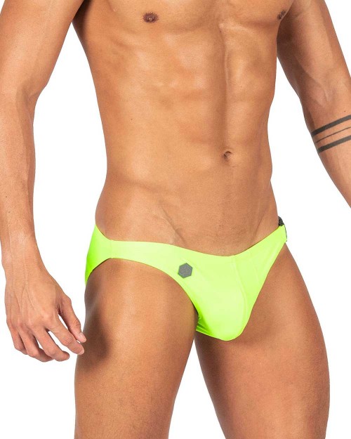 Swimwear Basic Buckle up Bikini-Neon Green [4450]