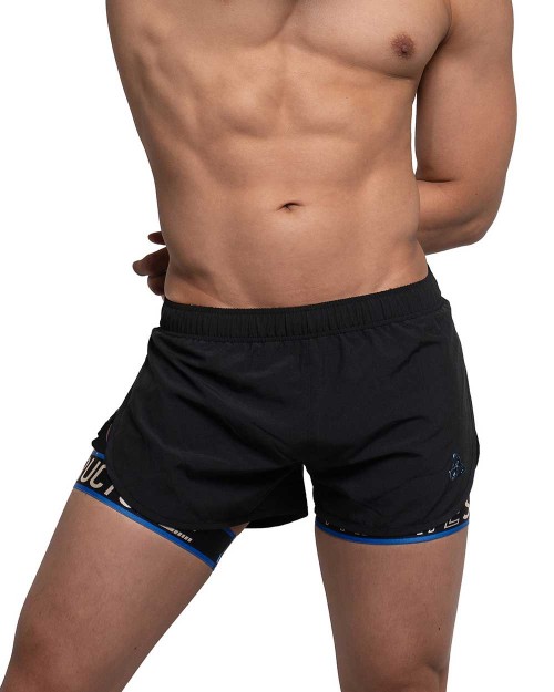 Party Troop Garter Rave Shorts (Removable Garter) - Black [3982]