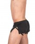 Load My Mouth High Split Boxer (with Jockstrap) - Black [4413]