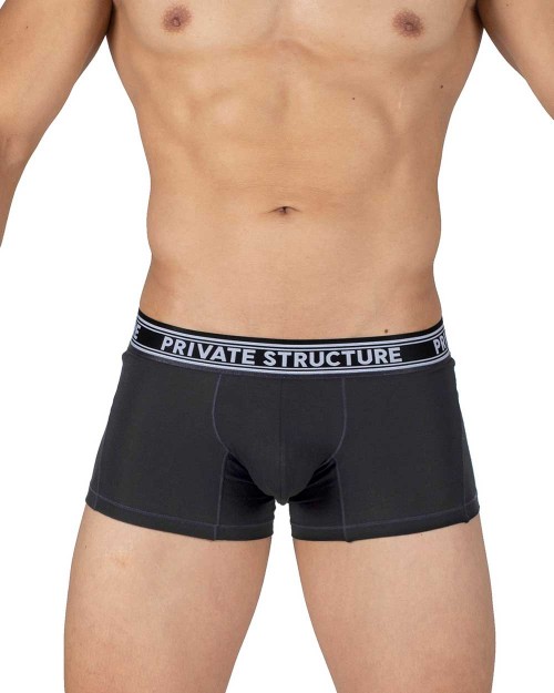 Viscose From Bamboo Mid Waist Trunk - Raven Black - [4379]