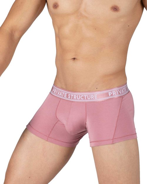 Viscose From Bamboo Mid Waist Trunk - Smoke Red - [4379]