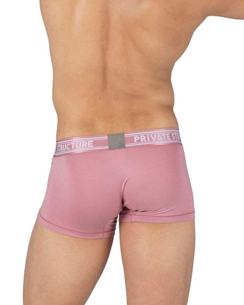 Viscose From Bamboo Mid Waist Trunk - Smoke Red - [4379]