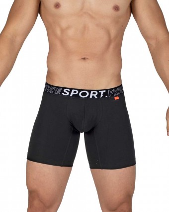 PS Sport Anti-Bac Textile Mid Waist Boxer Brief - Black Orange [4340a1]