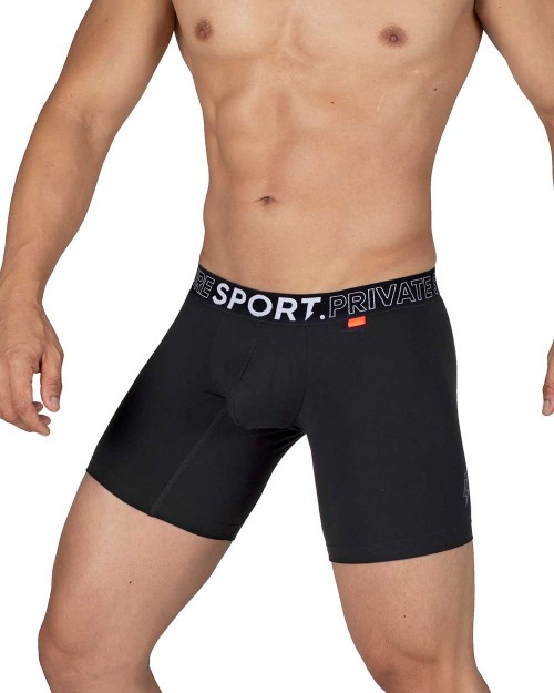 PS Sport Anti-Bac Textile Mid Waist Boxer Brief - Black Orange [4340a1]