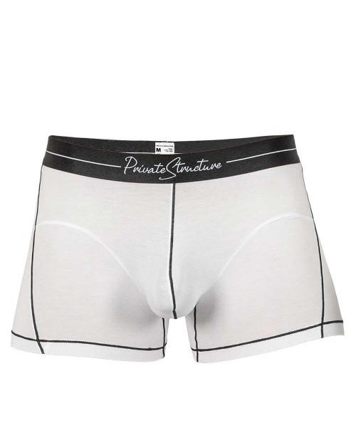 Private Structure - Tencel - Mid Waist Boxer Brief - Black Mix Cotton White - [4381]