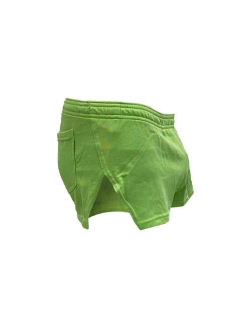 A-split Cotton Boxer Shorts - Paradise Green [4636]