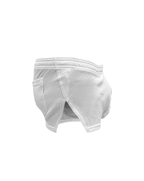 A-split Cotton Boxer Shorts - Vaporous White [4636]