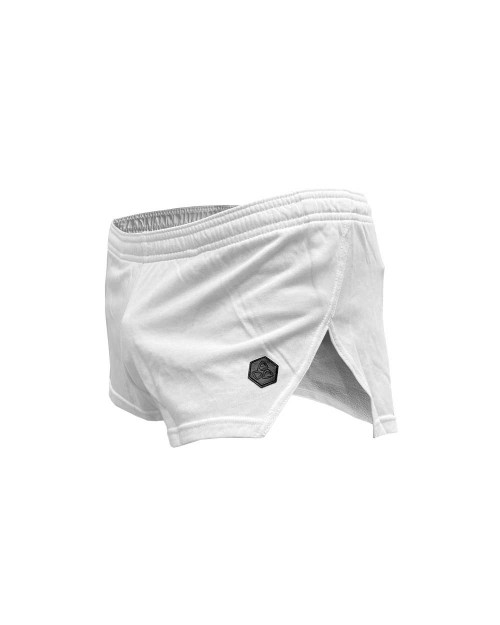 A-split Cotton Boxer Shorts - Vaporous White [4636]