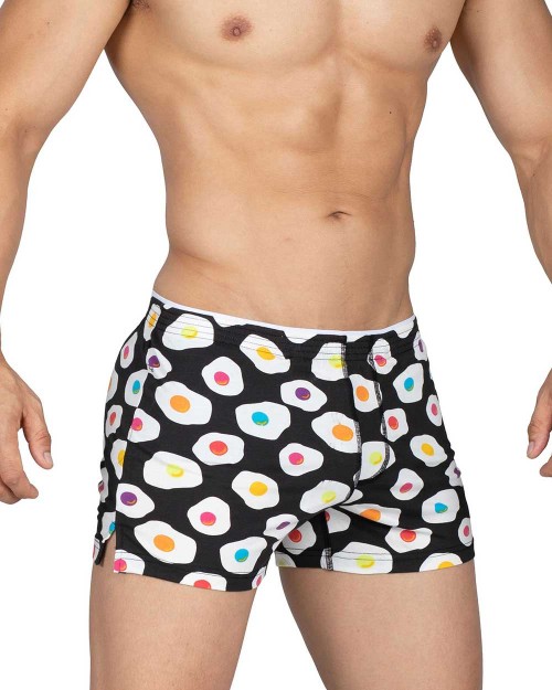 Evo.Boxer Lounge Shorts With Inner Bulge - JellyEgg Black [4366]