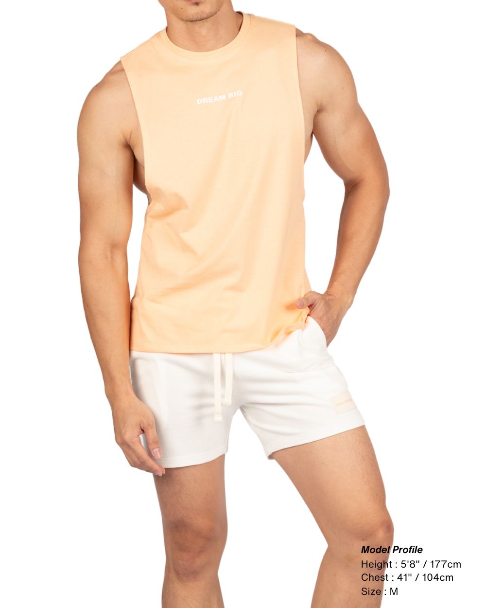 Crew Neck Fit Muscle Tee - Marigold Orange [4716]